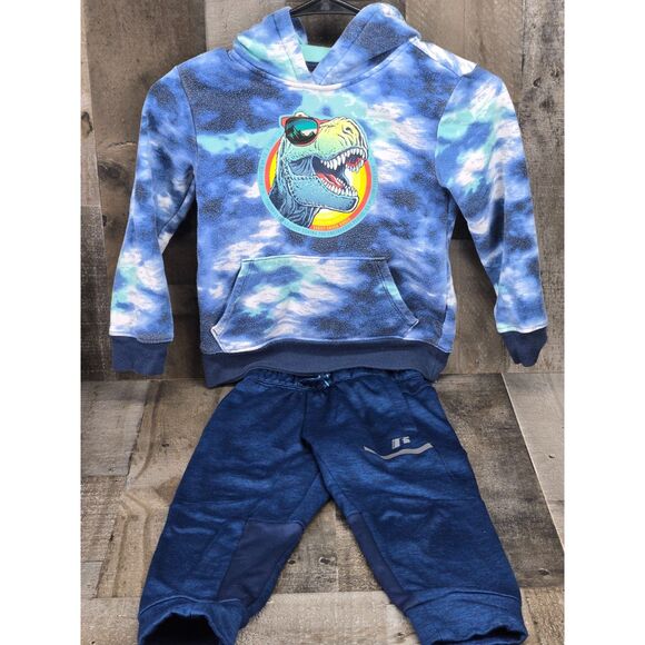 365 Kids Hooded Dinosaur  Outfit with Russel Dri-Fit Sweats Size 4-5 T - Picture 3 of 12